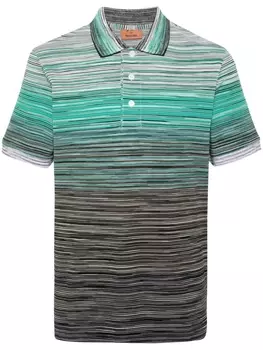 Missoni рубашка поло из пике с узором, зеленый