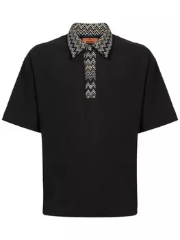 Missoni рубашка поло с узором шеврон, черный