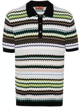 Missoni рубашка поло с узором зигзаг, черный