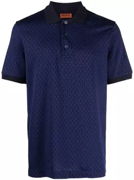 Missoni рубашка поло с узором зигзаг, синий
