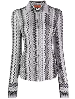 Missoni рубашка с эффектом металлик, фиолетовый