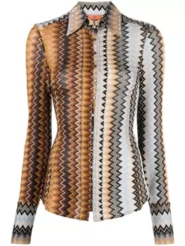 Missoni рубашка с люрексом, коричневый