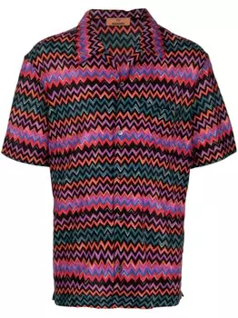 Missoni рубашка с узором зигзаг, фиолетовый