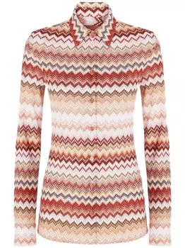 Missoni рубашка с узором зигзаг, нейтральный