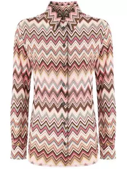 Missoni рубашка с узором зигзаг, розовый