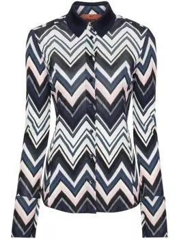 Missoni рубашка с узором зигзаг, синий