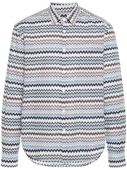 Missoni рубашка с узором зигзаг, синий