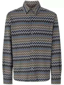Missoni рубашка с узором зигзаг, синий
