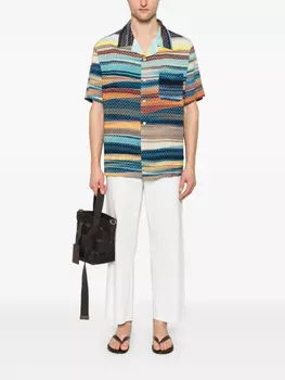Missoni рубашка с узором зигзаг, синий