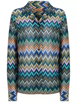 Missoni рубашка с зигзагообразной застежкой на пуговицы, зеленый
