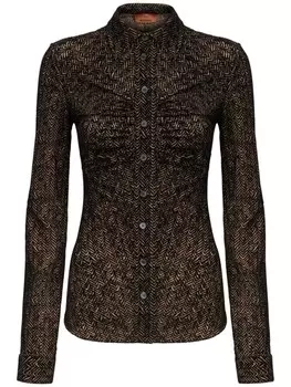 Missoni рубашка с зигзагообразным узором, коричневый
