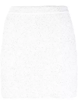 Missoni sequin-embellished chevron-knit miniskirt, белый
