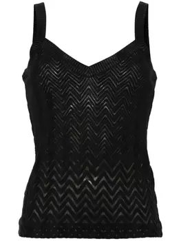 Missoni сетчатый топ с узором зигзаг, черный
