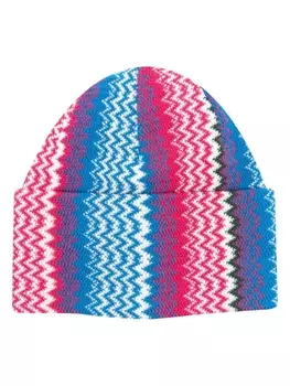 Missoni шапка бини из смесовой шерсти с узором зигзаг, зеленый