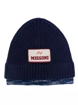 Missoni шапка с логотипом, синий
