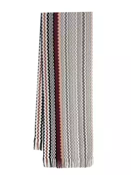 Missoni шарф с узором зигзаг, белый