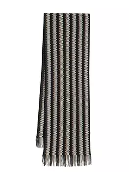 Missoni шарф с узором зигзаг, коричневый