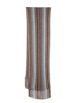 Missoni шарф с узором зигзаг, коричневый