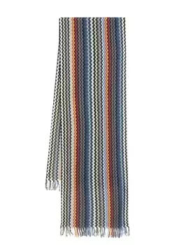 Missoni шарф с узором зигзаг, серый