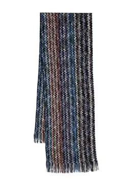 Missoni шарф с узором зигзаг, синий