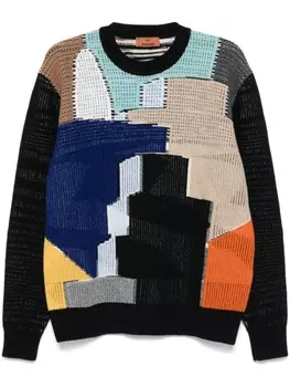 Missoni шерстяной свитер с круглым вырезом, черный