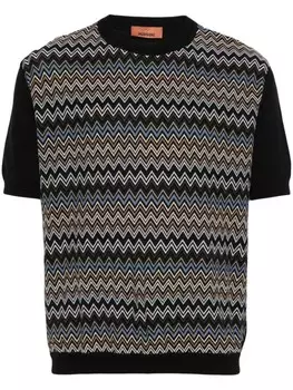 Missoni шерстяной топ с узором зигзаг, черный