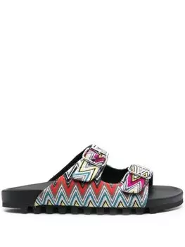 Missoni шлепанцы с узором зигзаг, черный