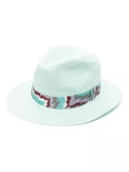 Missoni шляпа из рафии с лентой, зеленый