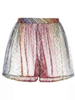Missoni шорты с завышенной талией и принтом зигзаг, красный