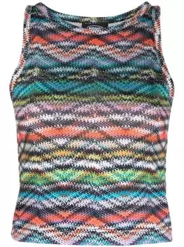 Missoni спортивный топ с узором зигзаг, синий
