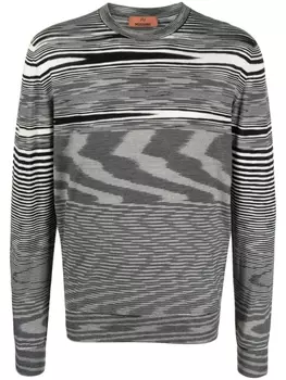 Missoni striped intarsia-knit wool jumper, черный