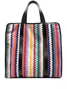 Missoni сумка-тоут с узором зигзаг, фиолетовый