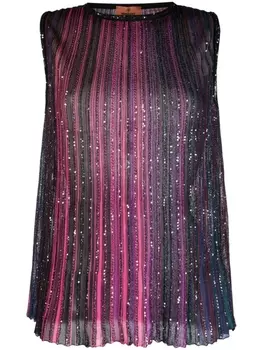 Missoni топ с пайетками, розовый
