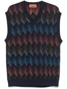 Missoni топ с узором шеврон и эффектом градиента, синий