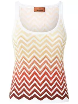 Missoni топ с узором зигзаг, белый