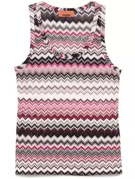 Missoni топ с узором зигзаг, черный