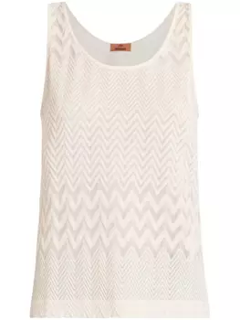 Missoni топ с узором зигзаг, нейтральный цвет