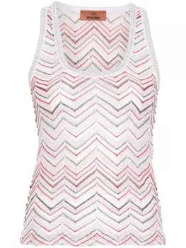 Missoni топ с узором зигзаг, розовый