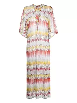 Missoni трикотажное платье с узором зигзаг, белый