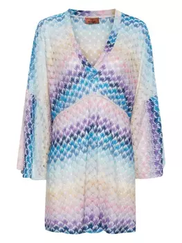 Missoni трикотажное платье с узором зигзаг, синий