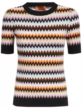 Missoni трикотажный топ с узором зигзаг, черный