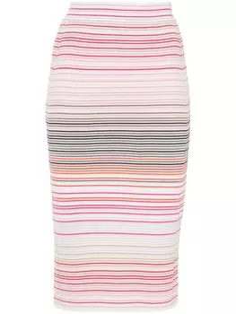 Missoni юбка-карандаш миди в полоску, розовый