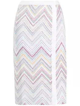 Missoni юбка-карандаш с узором зигзаг, белый