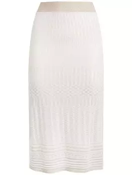 Missoni юбка миди из ткани ламе, белый