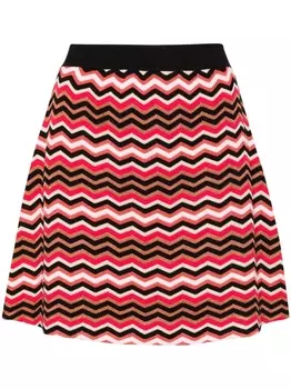 Missoni юбка мини А-силуэта с узором зигзаг, розовый