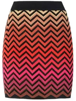 Missoni юбка мини с узором зигзаг, оранжевый