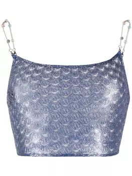 Missoni укороченный топ с узором зигзаг, синий