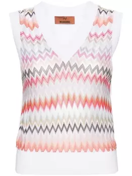 Missoni вязаный жилет с V-образным вырезом, белый