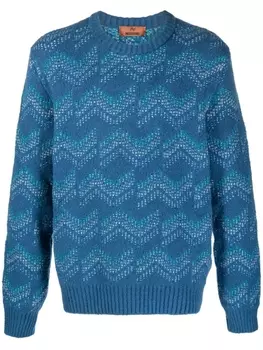 Missoni жаккардовый джемпер с узором, синий