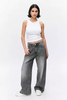 Missy – широкие джинсы с заниженной талией и прямыми штанинами Monki, черный